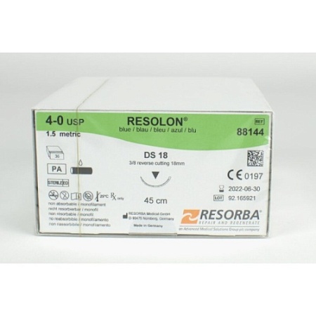 Резолон (Resolon) нерассасывающаяся, обр-реж. DS18, EP 4-0, 0.45m, 3, RESORBA (88144K)