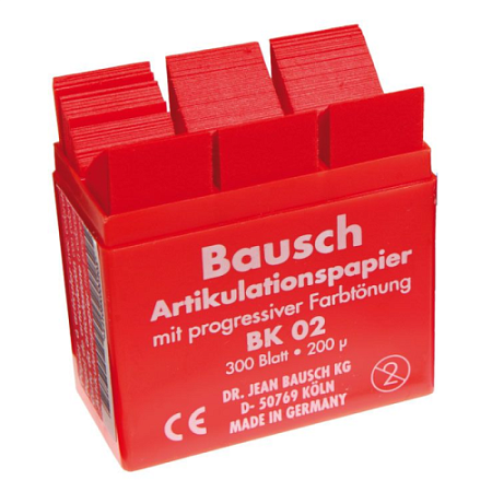 Бумага артикуляционная Bausch 200 мкм красная (300 листов) ВК 02