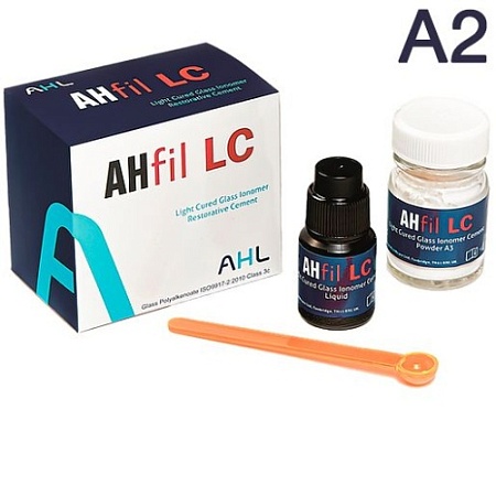 AHFIL LC - цемент светоотверждаемый стеклоиномерный, цвет А2 (15г+6мл) AHL