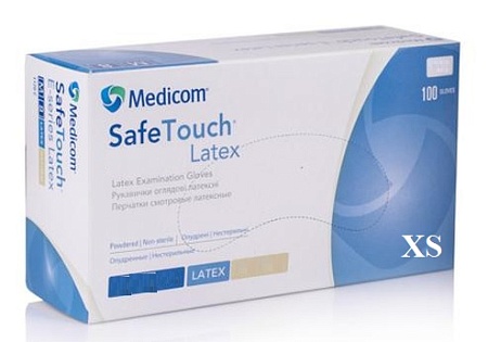Перчатки Medicom SafeTouch Latex XS текстурир неопудренные (белые) латексные (50 пар)