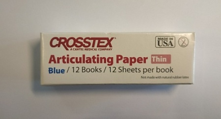 Бумага артикуляционная THIN BLUE синяя (0.028&quot;/71мкм) CROSSTEX