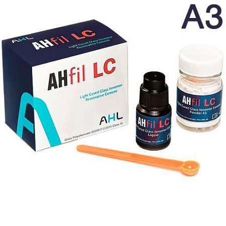AHFIL LC - цемент светоотверждаемый стеклоиномерный, цвет А3 (15г+6мл) AHL